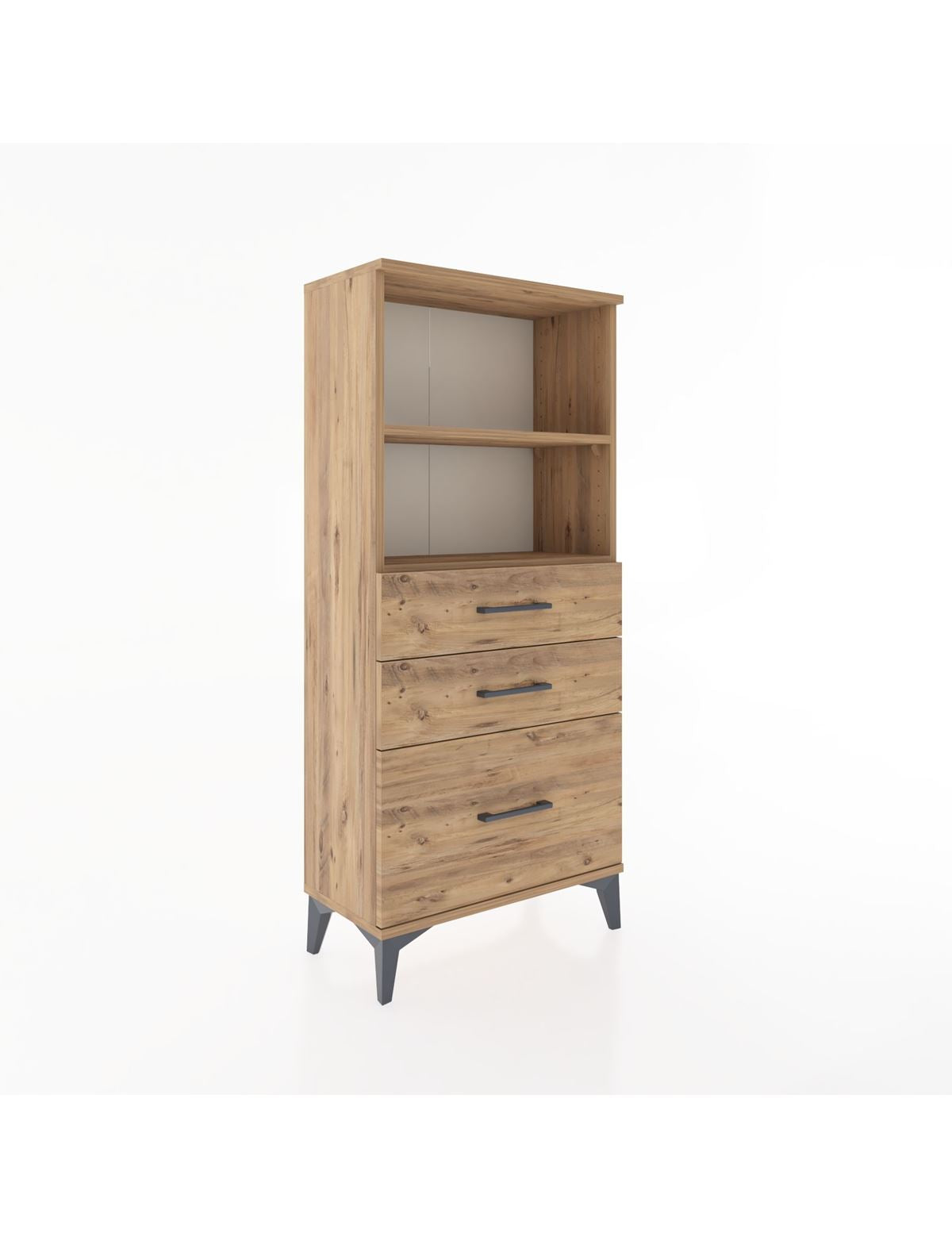 Hyperion Dolap 2 Raflı 3 Çekmeceli 60x44x134 Çam-Çam