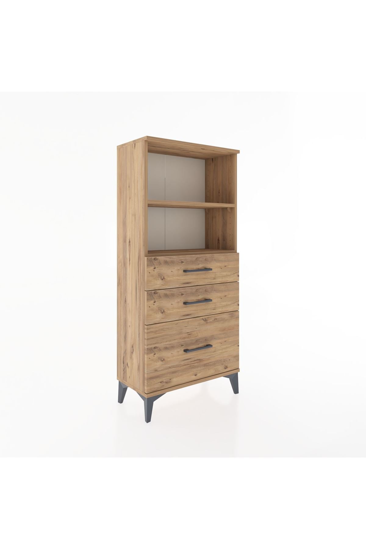 Hyperion Dolap 2 Raflı 3 Çekmeceli 60x44x134 Çam-Çam