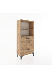 Hyperion Dolap 2 Raflı 3 Çekmeceli 60x44x134 Çam-Çam