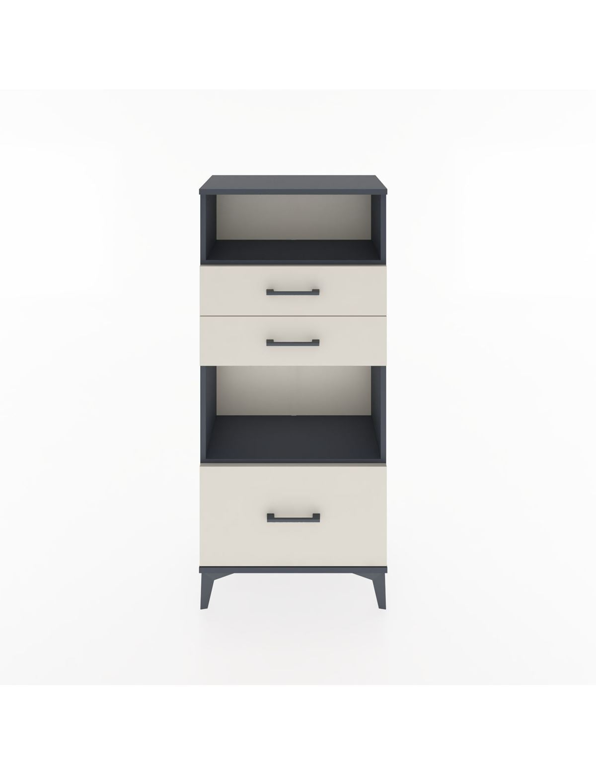 Hyperion Dolap 2 Raflı 3 Çekmeceli 60x44x134 Antrasit-Aytaşı