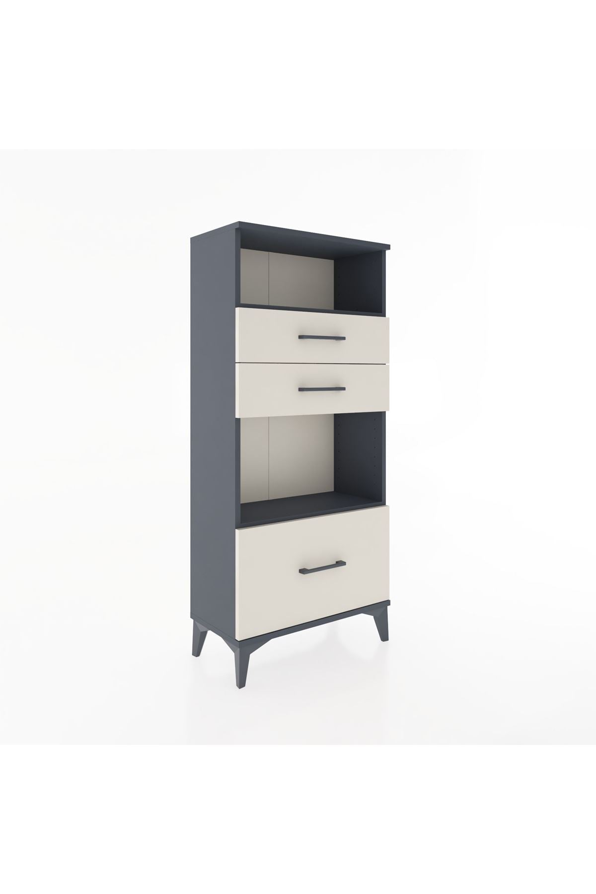 Hyperion Dolap 2 Raflı 3 Çekmeceli 60x44x134 Antrasit-Aytaşı