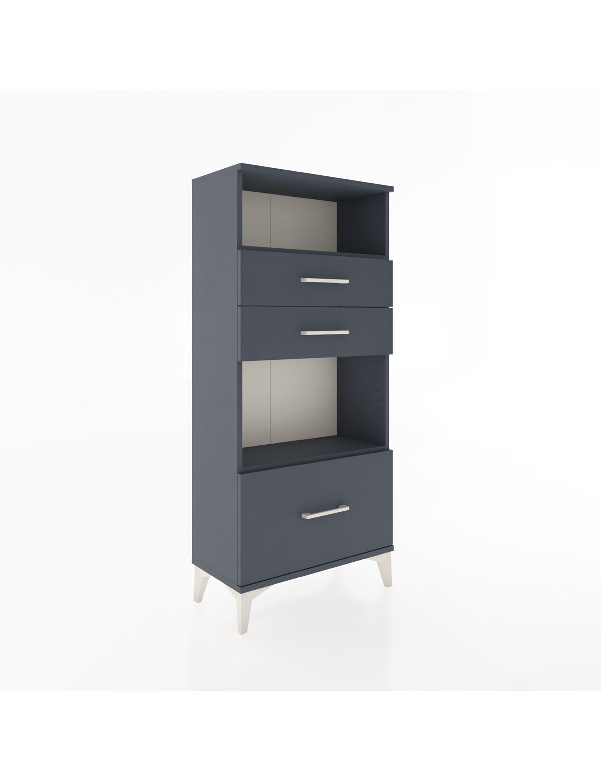 Hyperion Dolap 2 Raflı 3 Çekmeceli 60x44x134 Antrasit-Antrasit