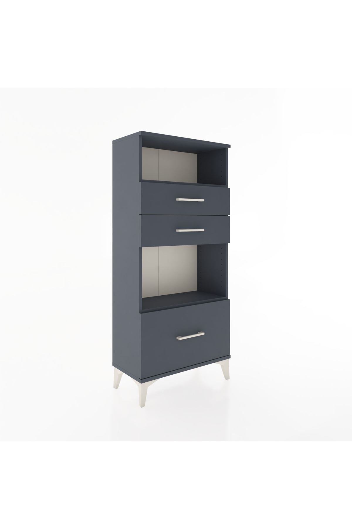 Hyperion Dolap 2 Raflı 3 Çekmeceli 60x44x134 Antrasit-Antrasit