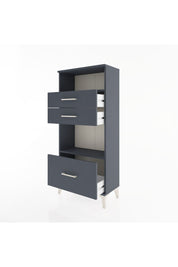 Hyperion Dolap 2 Raflı 3 Çekmeceli 60x44x134 Antrasit-Antrasit