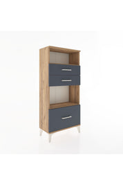 Hyperion Dolap 2 Raflı 3 Çekmeceli 60x44x134 Çam-Antrasit