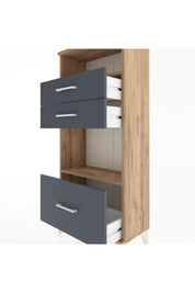 Hyperion Dolap 2 Raflı 3 Çekmeceli 60x44x134 Çam-Antrasit