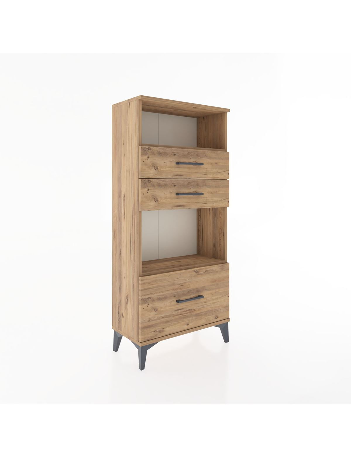 Hyperion Dolap 2 Raflı 3 Çekmeceli 60x44x134 Çam-Çam