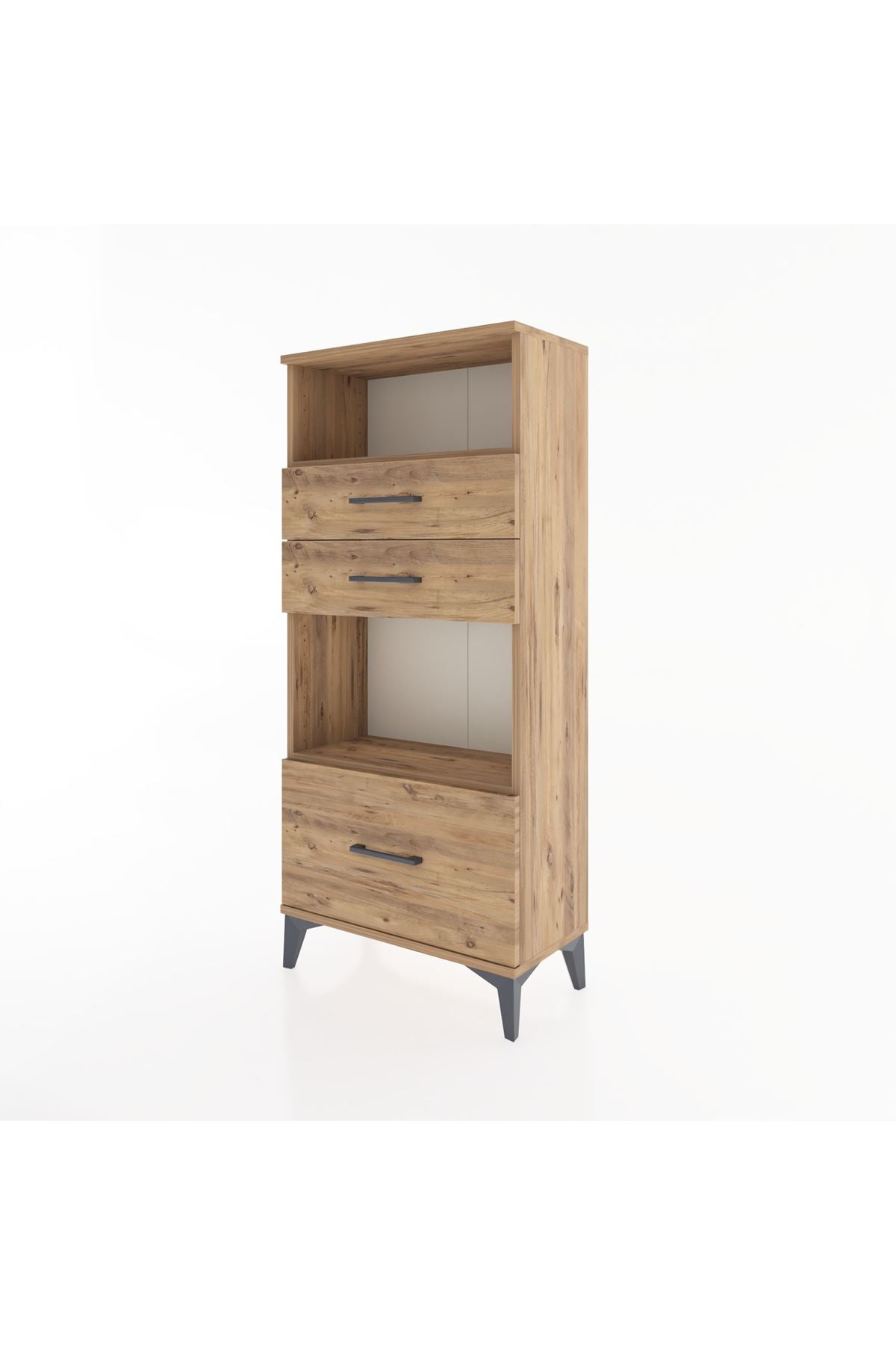 Hyperion Dolap 2 Raflı 3 Çekmeceli 60x44x134 Çam-Çam