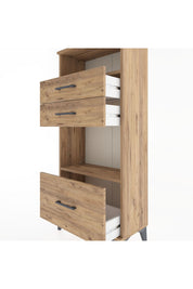 Hyperion Dolap 2 Raflı 3 Çekmeceli 60x44x134 Çam-Çam
