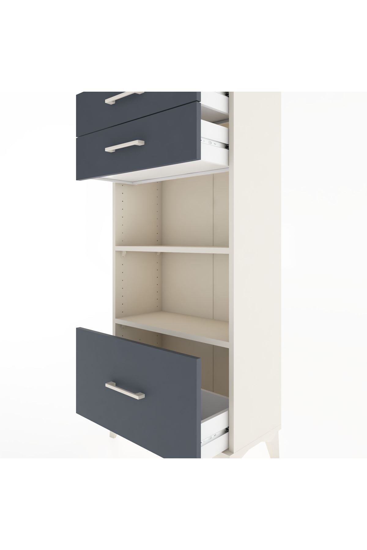 Hyperion Dolap 2 Raflı 3 Çekmeceli 60x44x134 Aytaşı-Antrasit