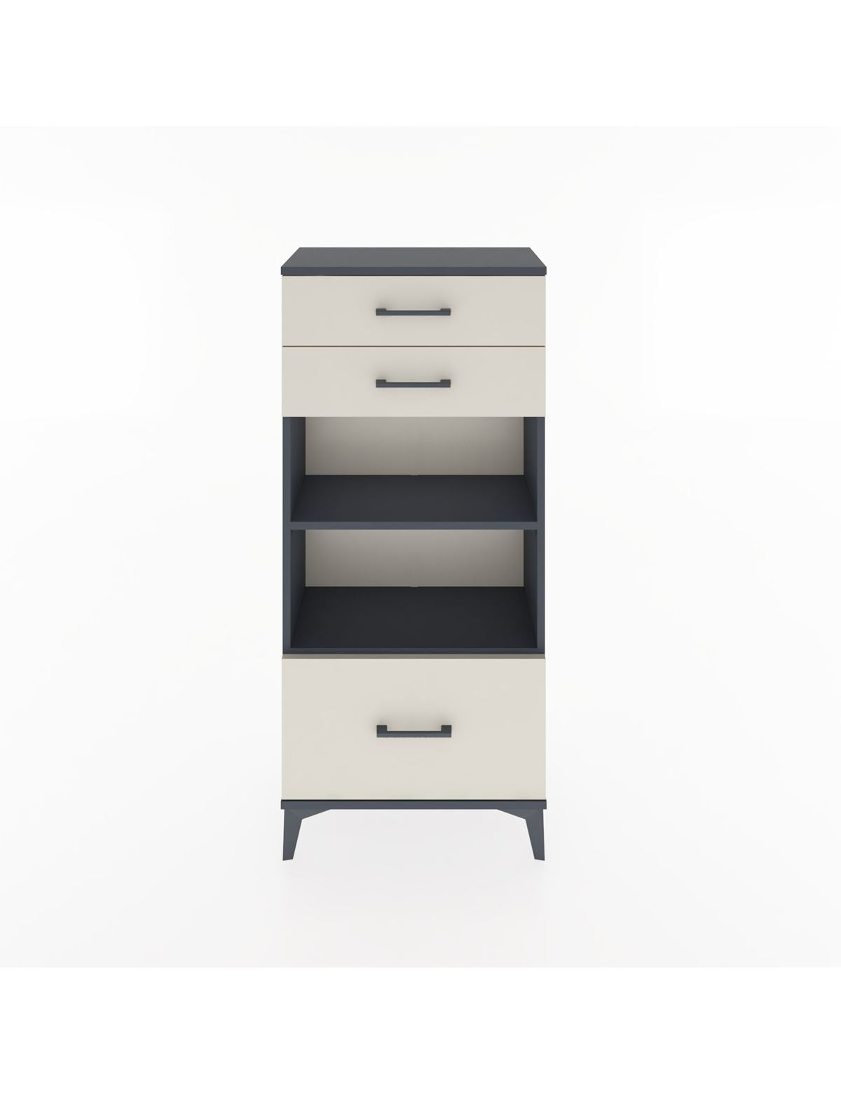 Hyperion Dolap 2 Raflı 3 Çekmeceli 60x44x134 Antrasit-Aytaşı