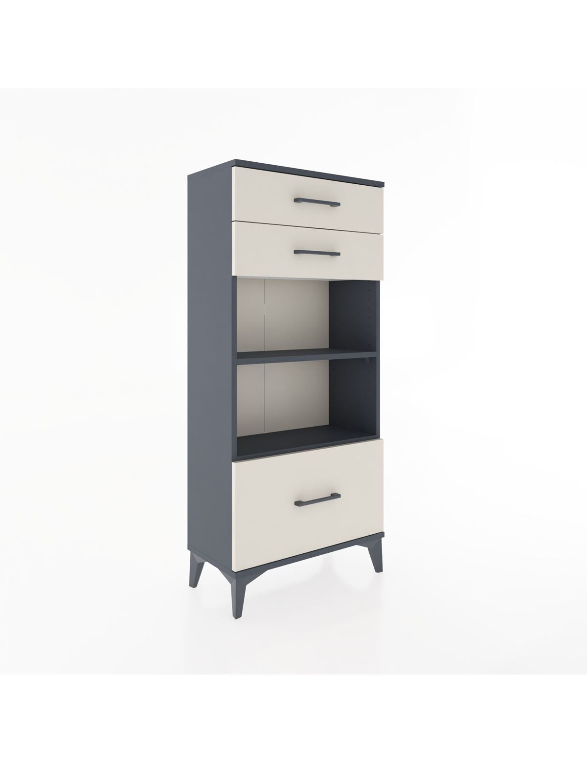 Hyperion Dolap 2 Raflı 3 Çekmeceli 60x44x134 Antrasit-Aytaşı