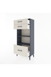 Hyperion Dolap 2 Raflı 3 Çekmeceli 60x44x134 Antrasit-Aytaşı