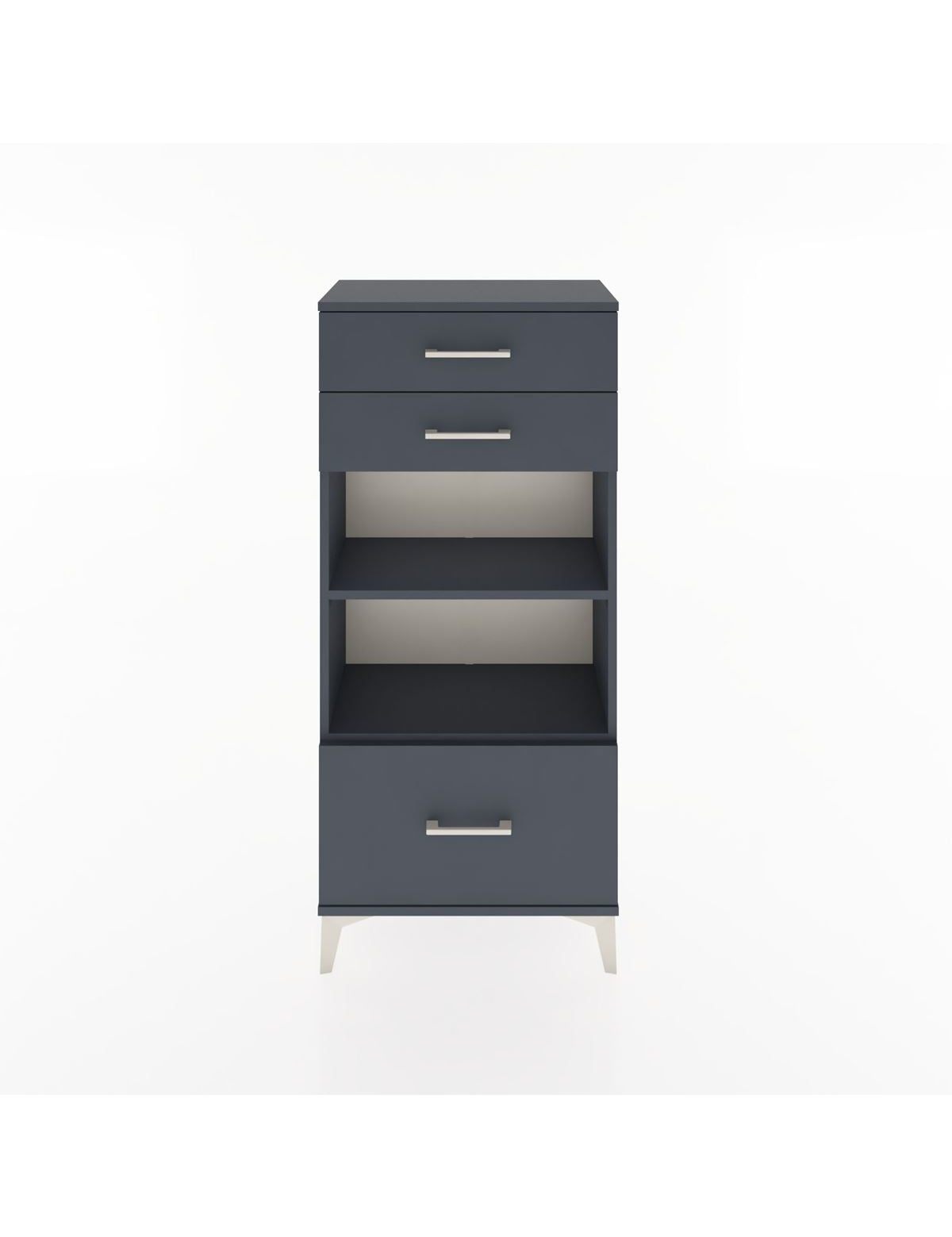 Hyperion Dolap 2 Raflı 3 Çekmeceli 60x44x134 Antrasit-Antrasit