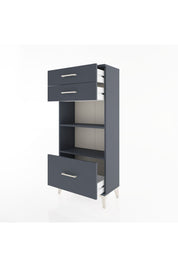 Hyperion Dolap 2 Raflı 3 Çekmeceli 60x44x134 Antrasit-Antrasit