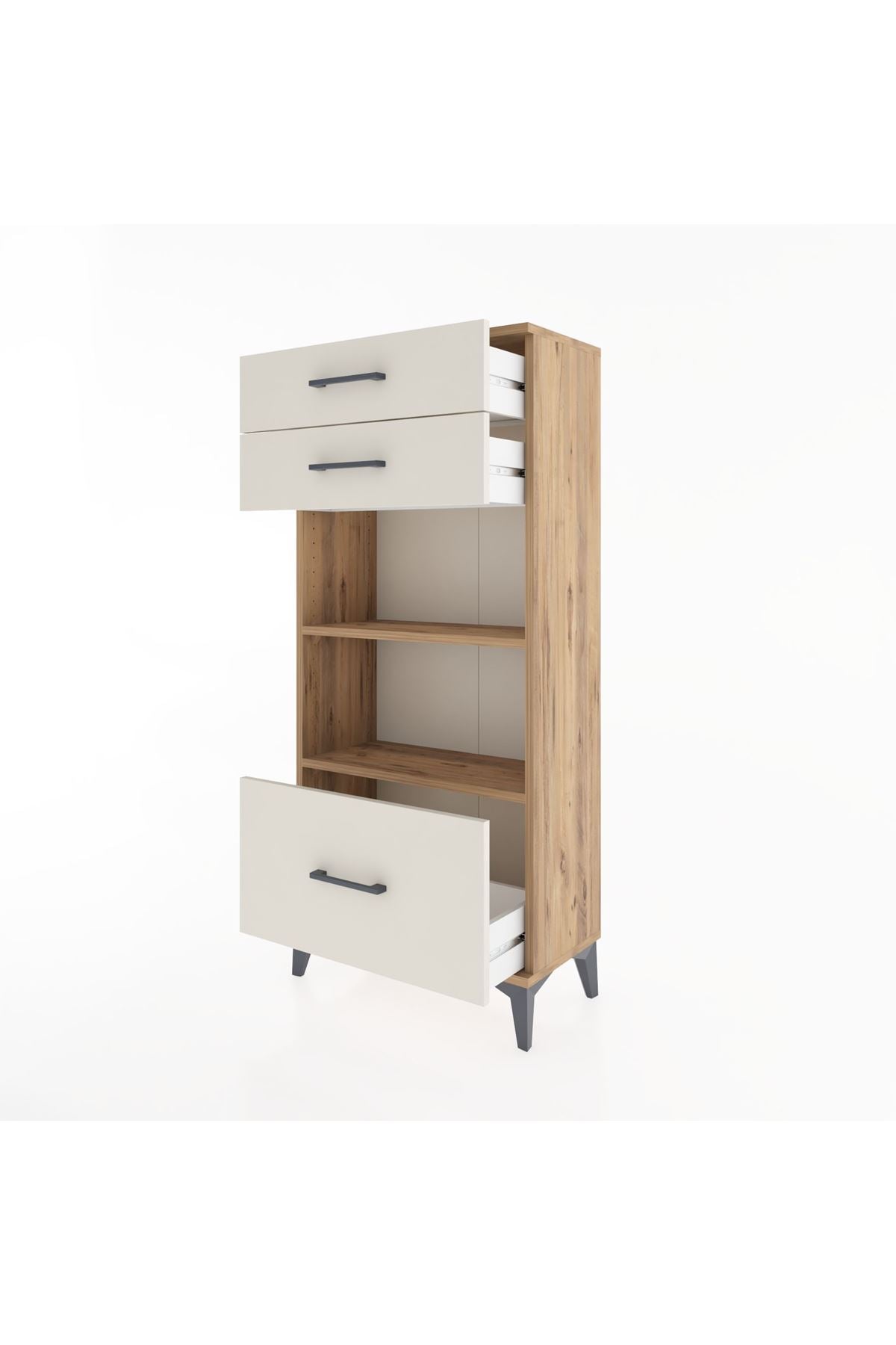 Hyperion Dolap 2 Raflı 3 Çekmeceli 60x44x134 Çam-Aytaşı