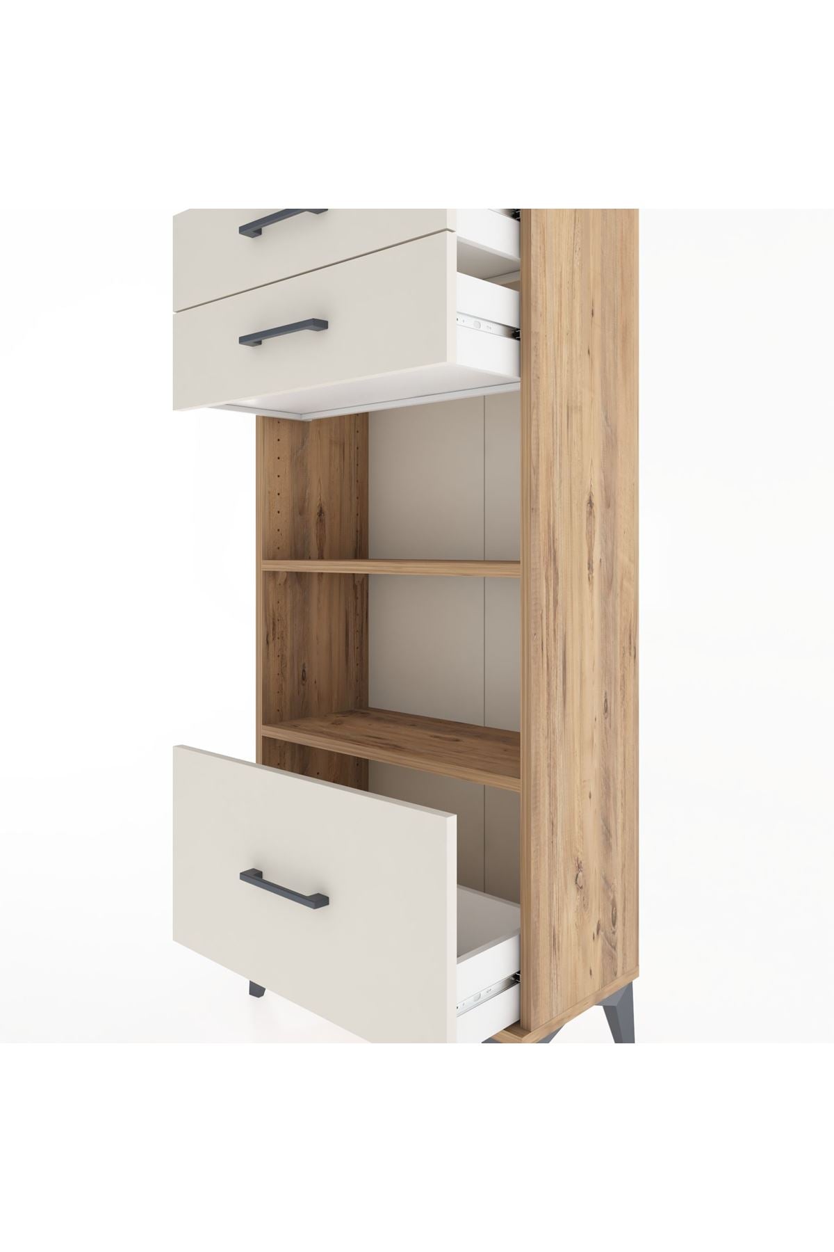 Hyperion Dolap 2 Raflı 3 Çekmeceli 60x44x134 Çam-Aytaşı