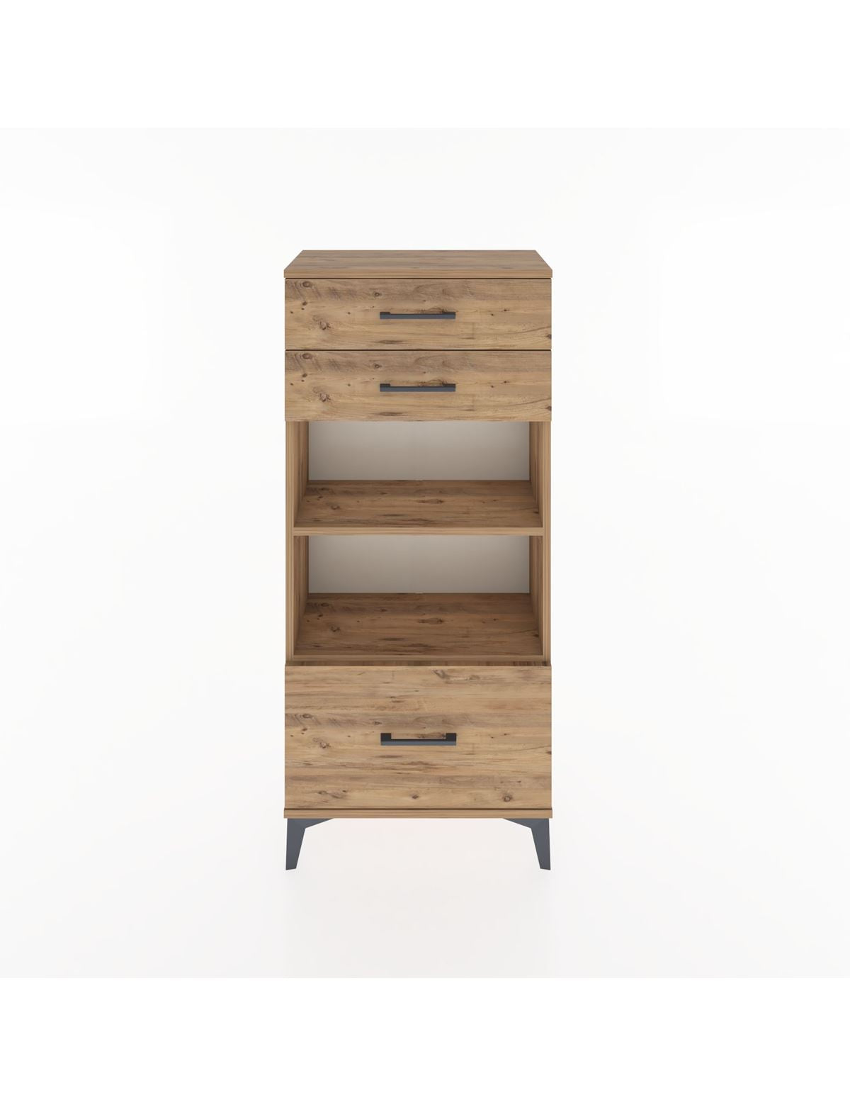 Hyperion Dolap 2 Raflı 3 Çekmeceli 60x44x134 Çam-Çam