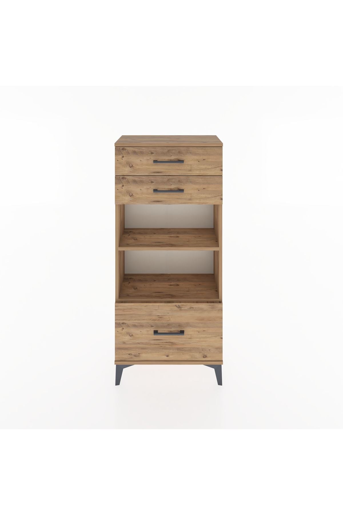 Hyperion Dolap 2 Raflı 3 Çekmeceli 60x44x134 Çam-Çam