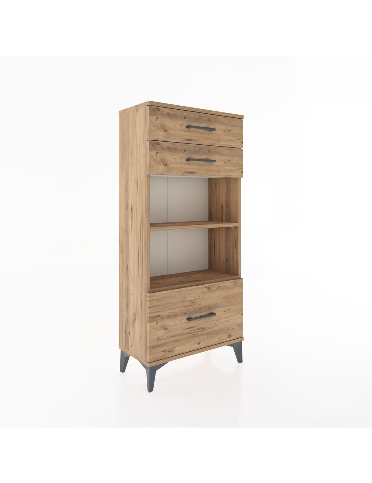 Hyperion Dolap 2 Raflı 3 Çekmeceli 60x44x134 Çam-Çam