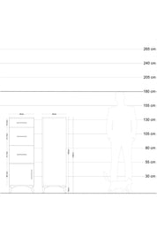 Hyperion Dolap 2 Raflı 3 Çekmeceli 60x44x134 Çam-Aytaşı