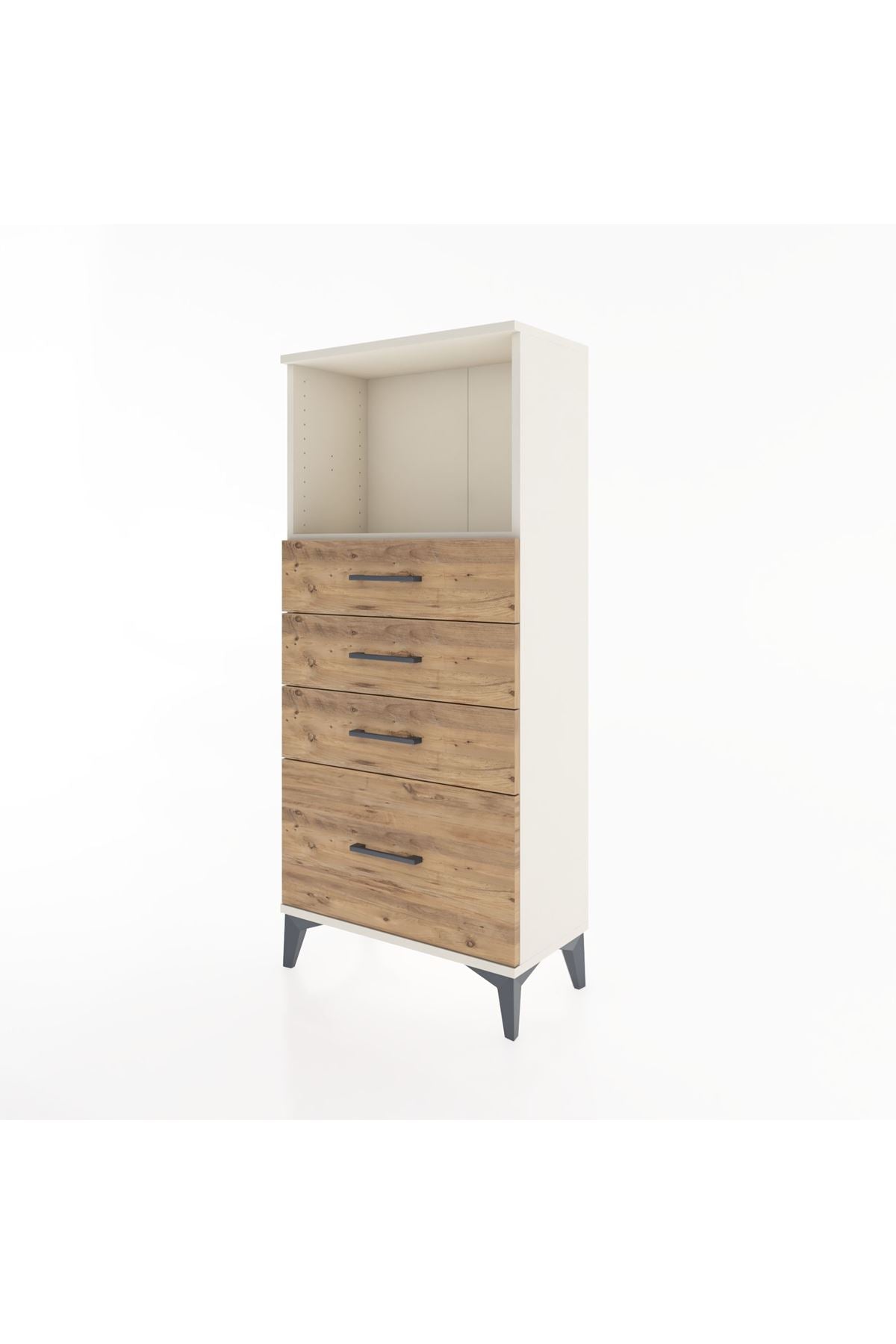 Hyperion Dolap Tek Raflı 4 Çekmeceli 60x44x134 - S50M008V3B