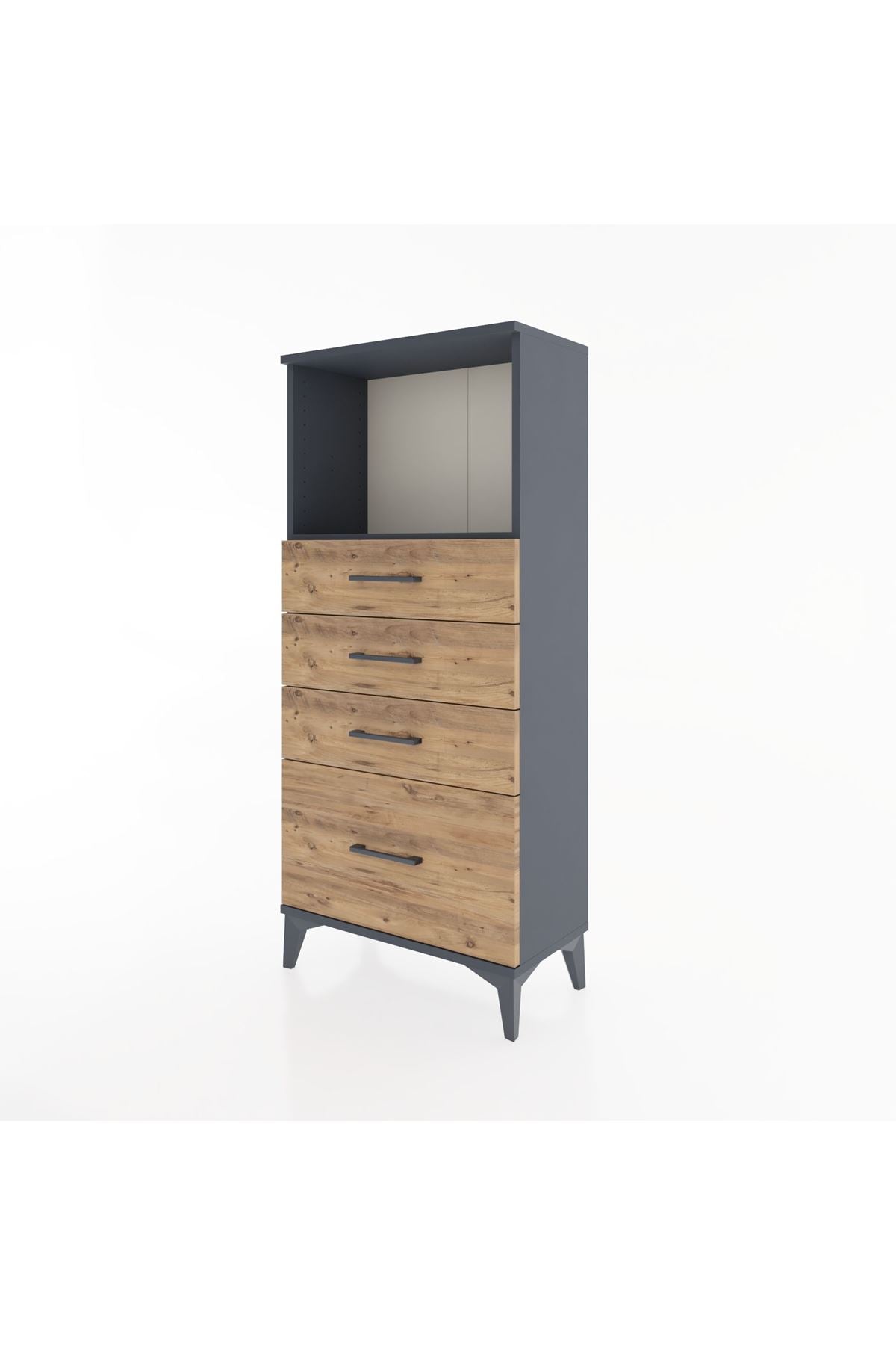 Hyperion Dolap Tek Raflı 4 Çekmeceli 60x44x134 - S50M008V6B