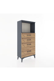 Hyperion Dolap Tek Raflı 4 Çekmeceli 60x44x134 - S50M008V6B