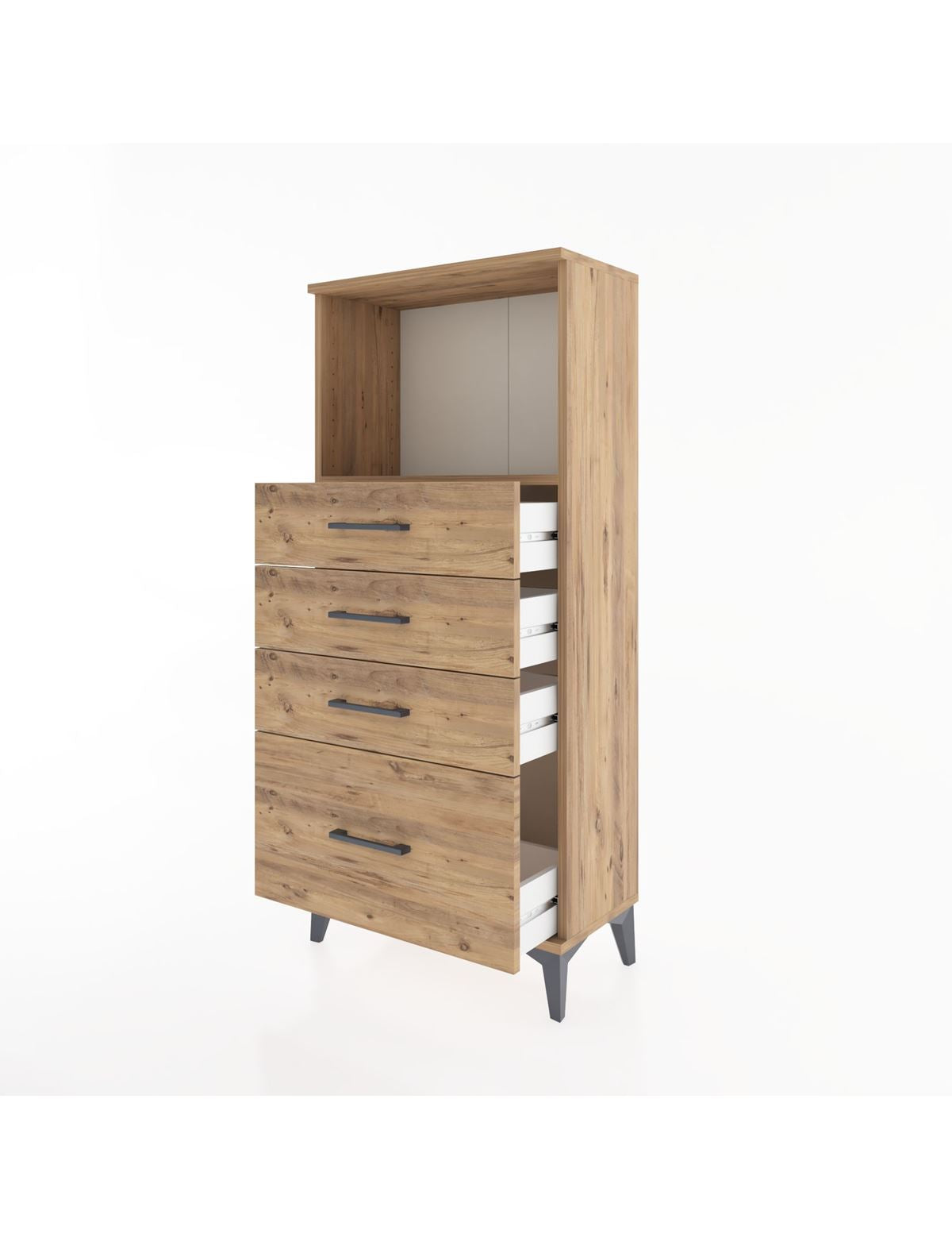Hyperion Dolap Tek Raflı 4 Çekmeceli 60x44x134 - S50M008V9B