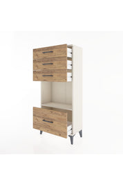 Hyperion Dolap Tek Raflı 4 Çekmeceli 60x44x134 - S50M009V3B