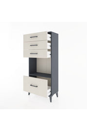 Hyperion Dolap Tek Raflı 4 Çekmeceli 60x44x134 - S50M009V4B
