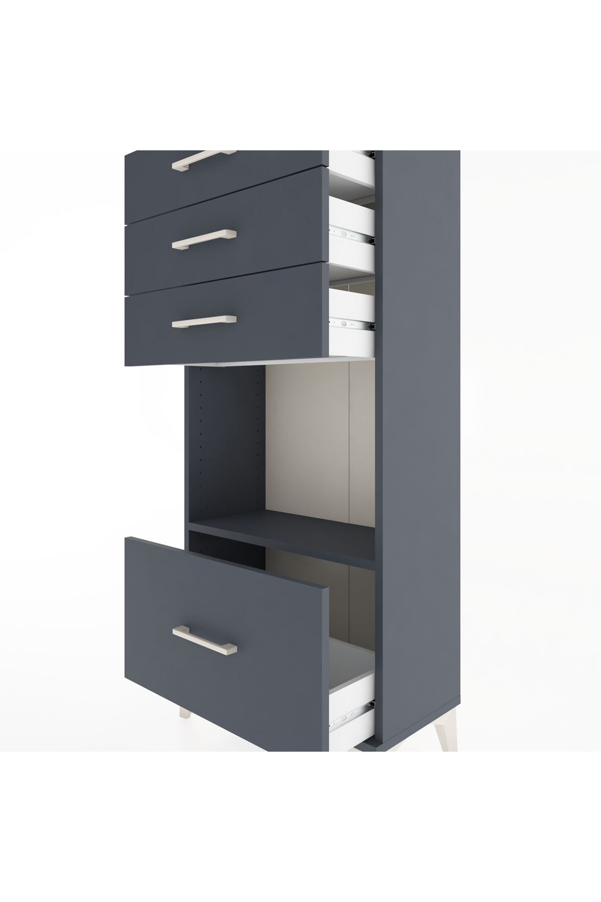 Hyperion Dolap Tek Raflı 4 Çekmeceli 60x44x134 - S50M009V5B
