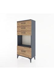 Hyperion Dolap Tek Raflı 4 Çekmeceli 60x44x134 - S50M009V6B