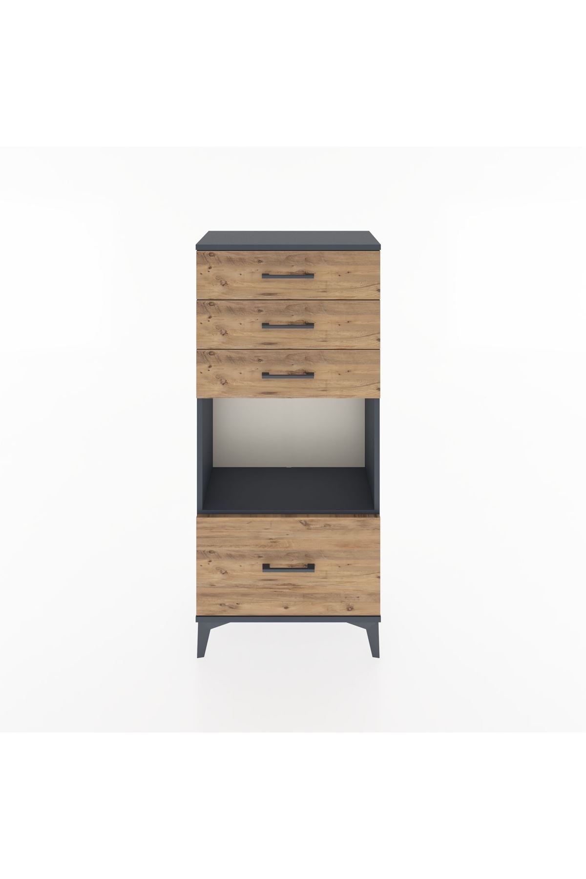 Hyperion Dolap Tek Raflı 4 Çekmeceli 60x44x134 - S50M009V6B