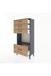 Hyperion Dolap Tek Raflı 4 Çekmeceli 60x44x134 - S50M009V6B