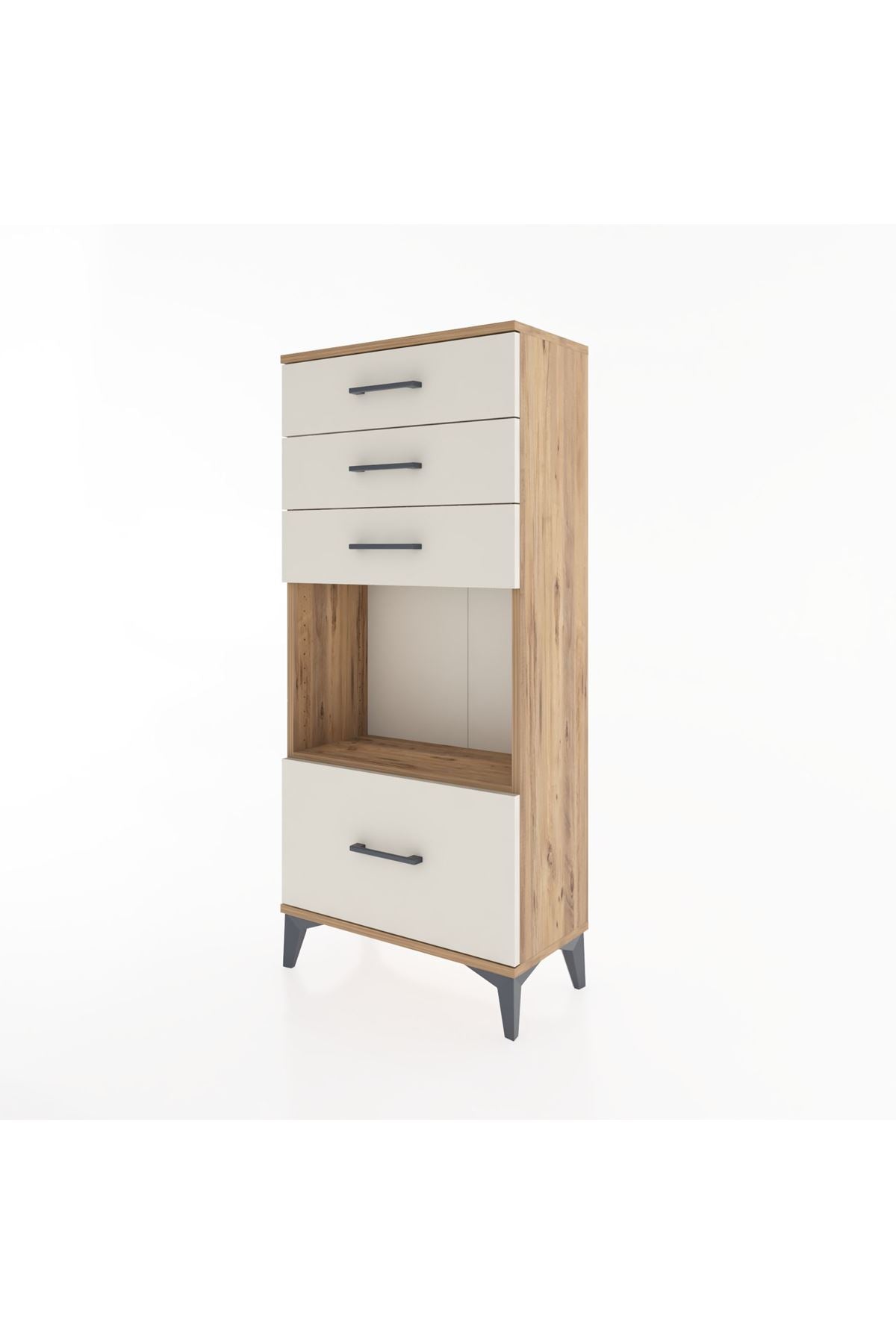 Hyperion Dolap Tek Raflı 4 Çekmeceli 60x44x134 - S50M009V7B