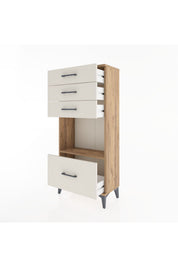 Hyperion Dolap Tek Raflı 4 Çekmeceli 60x44x134 - S50M009V7B