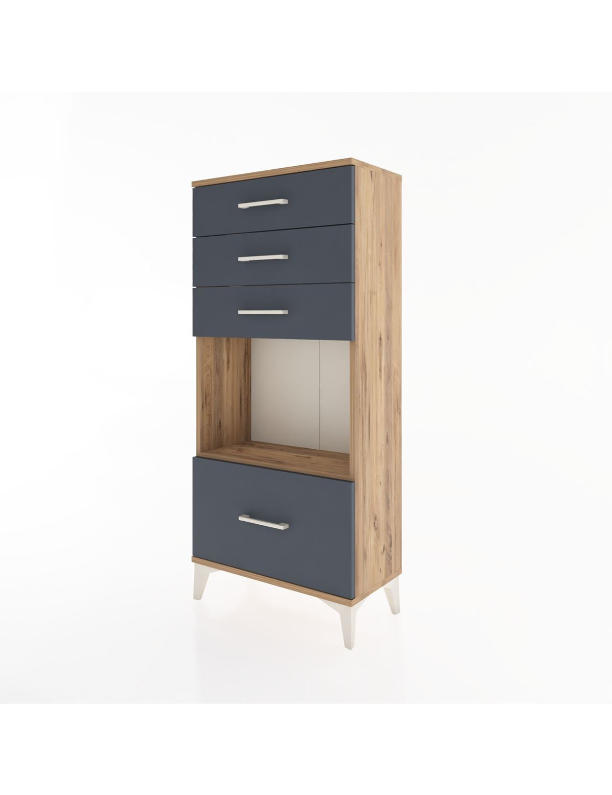Hyperion Dolap Tek Raflı 4 Çekmeceli 60x44x134 - S50M009V8B
