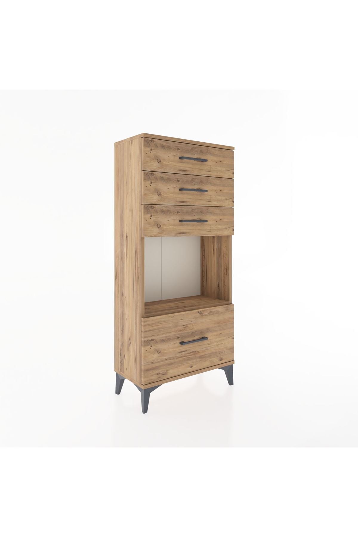 Hyperion Dolap Tek Raflı 4 Çekmeceli 60x44x134 - S50M009V9B