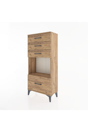 Hyperion Dolap Tek Raflı 4 Çekmeceli 60x44x134 - S50M009V9B