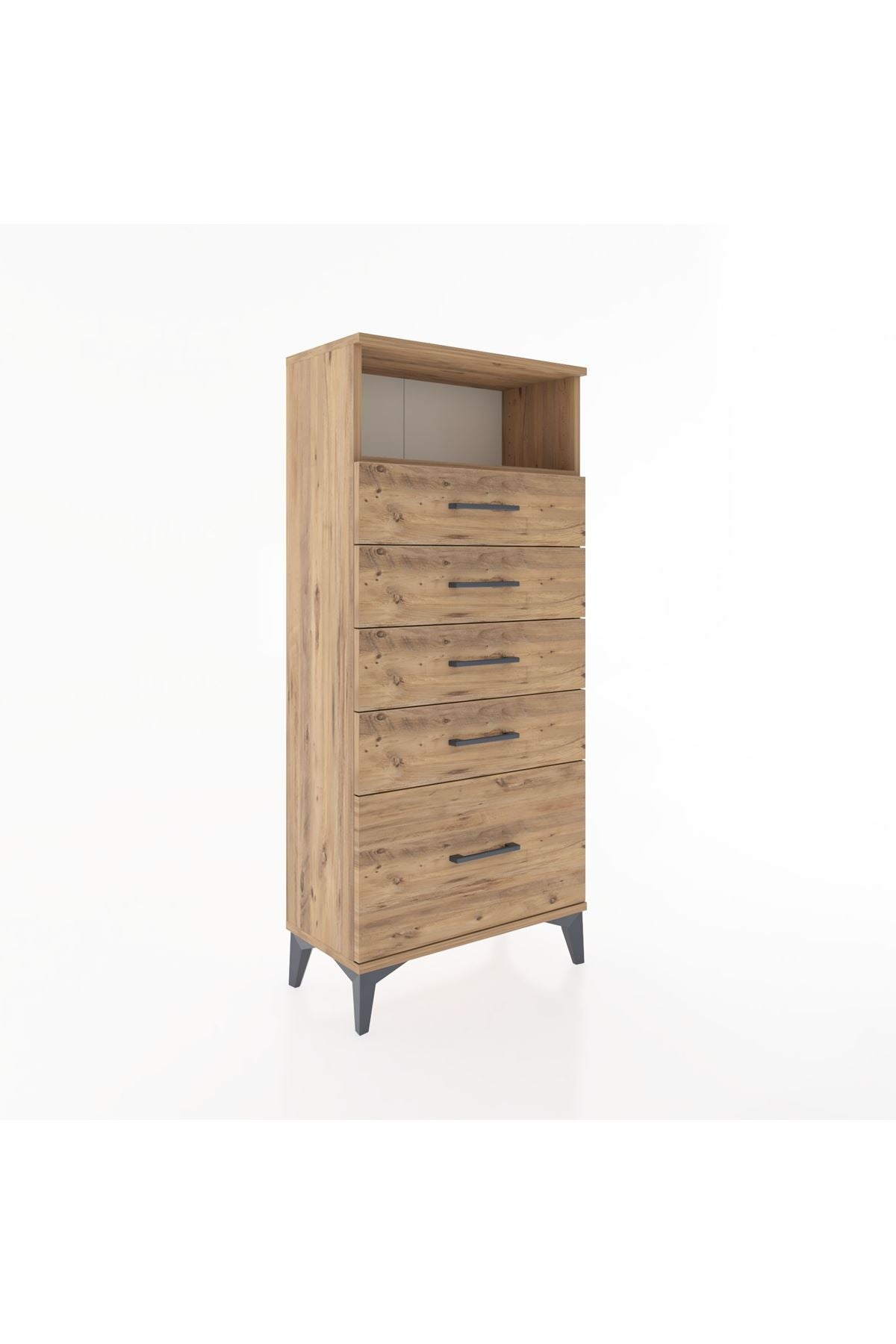 Hyperion Dolap Tek Raflı 5 Çekmeceli 60x44x134 - S50M010V9B