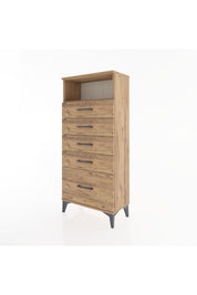 Hyperion Dolap Tek Raflı 5 Çekmeceli 60x44x134 - S50M010V9B