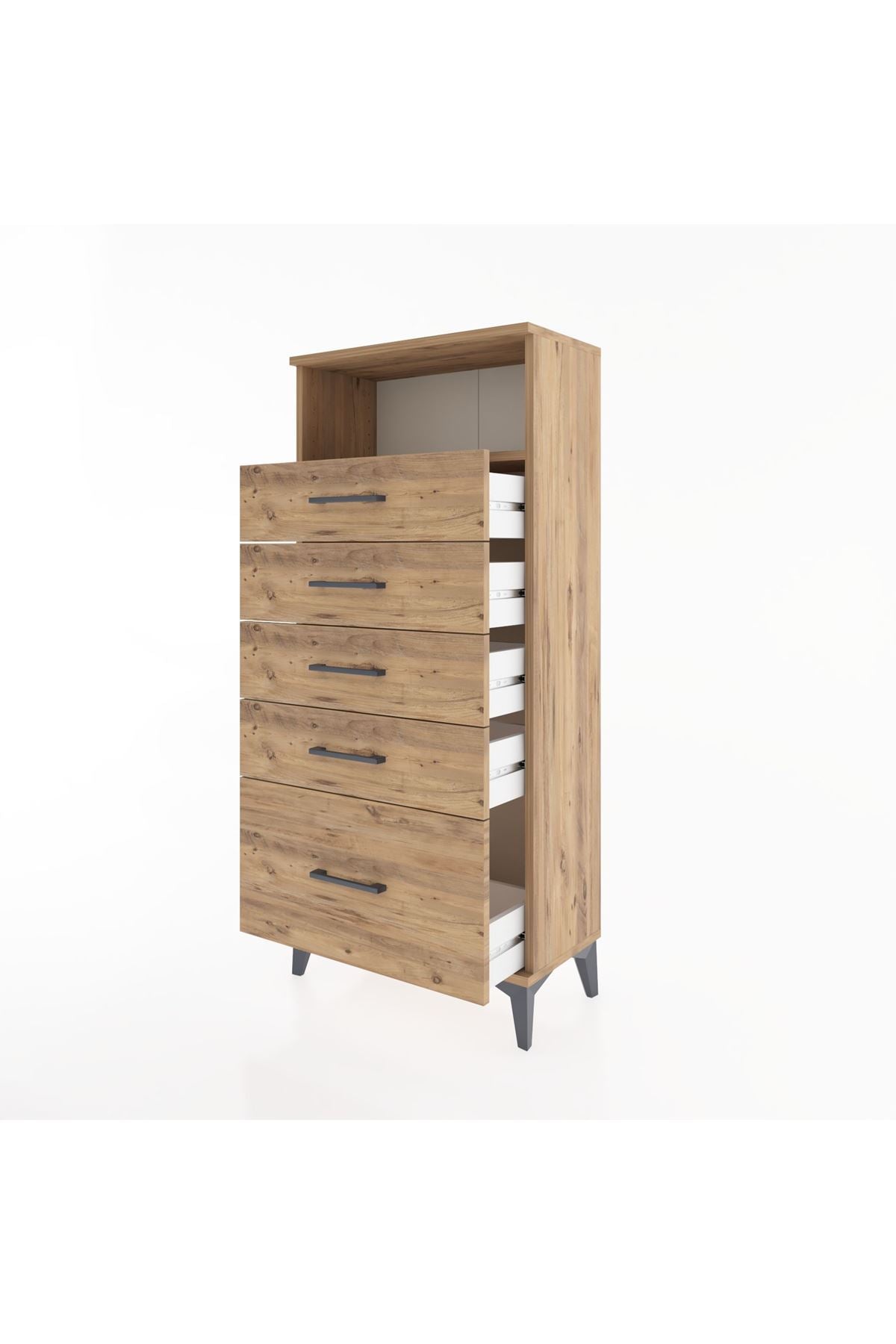 Hyperion Dolap Tek Raflı 5 Çekmeceli 60x44x134 - S50M010V9B
