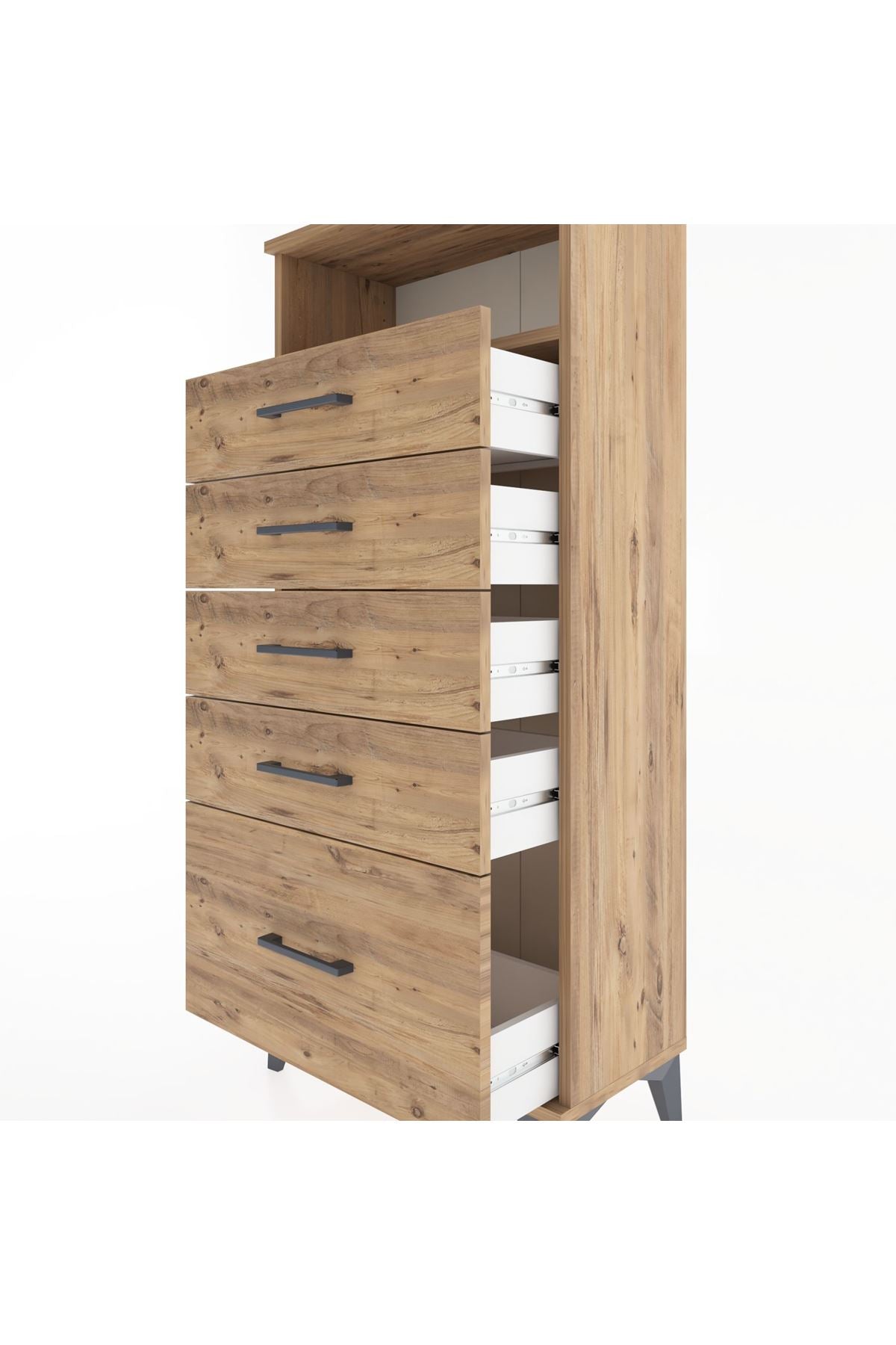 Hyperion Dolap Tek Raflı 5 Çekmeceli 60x44x134 - S50M010V9B