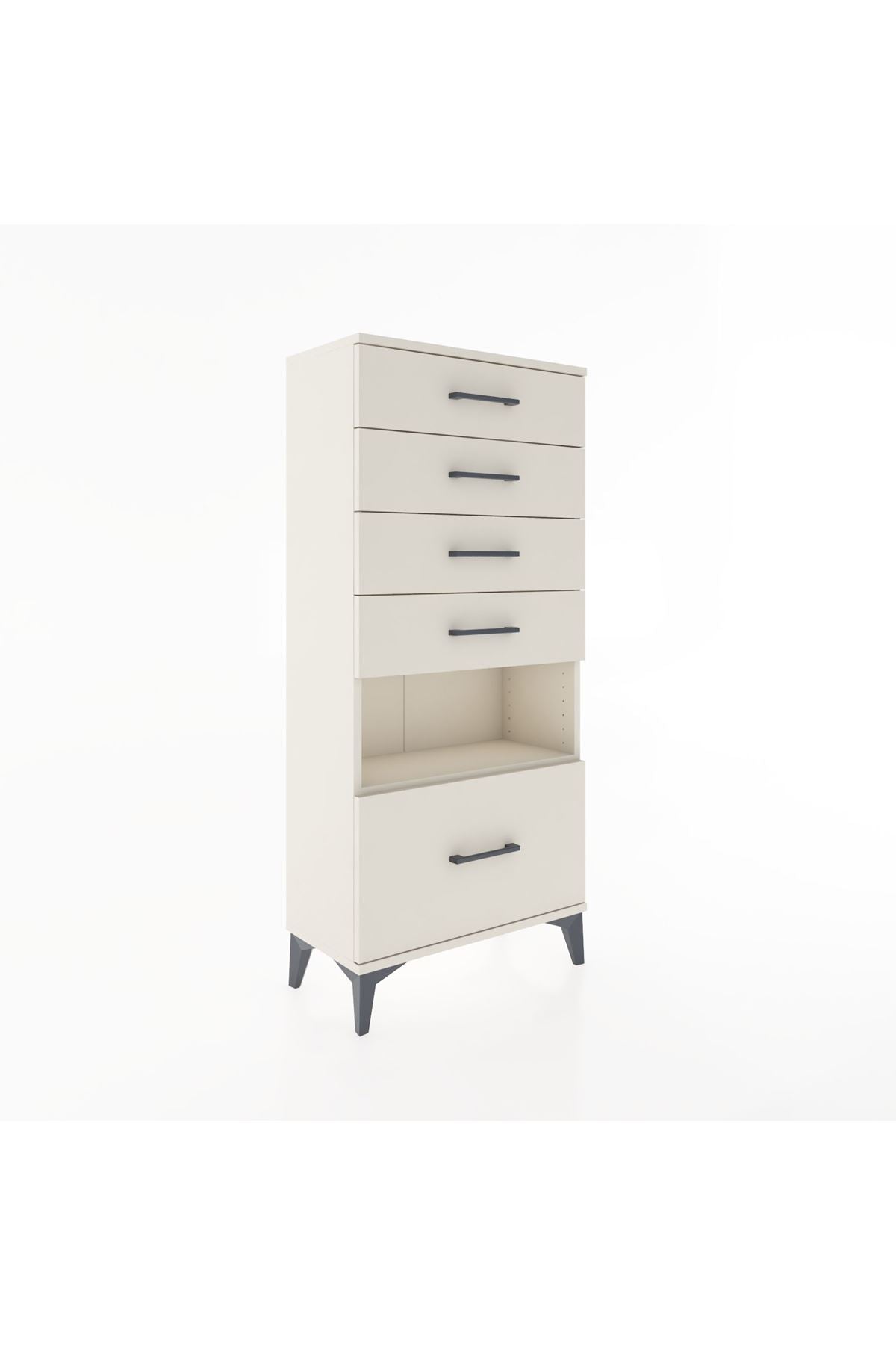 Hyperion Dolap Tek Raflı 5 Çekmeceli 60x44x134 - S50M011V1B