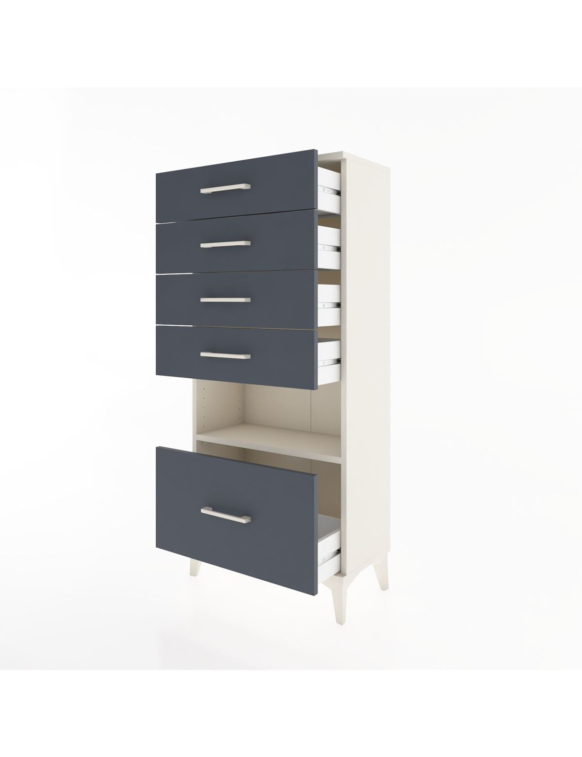 Hyperion Dolap Tek Raflı 5 Çekmeceli 60x44x134 - S50M011V2B