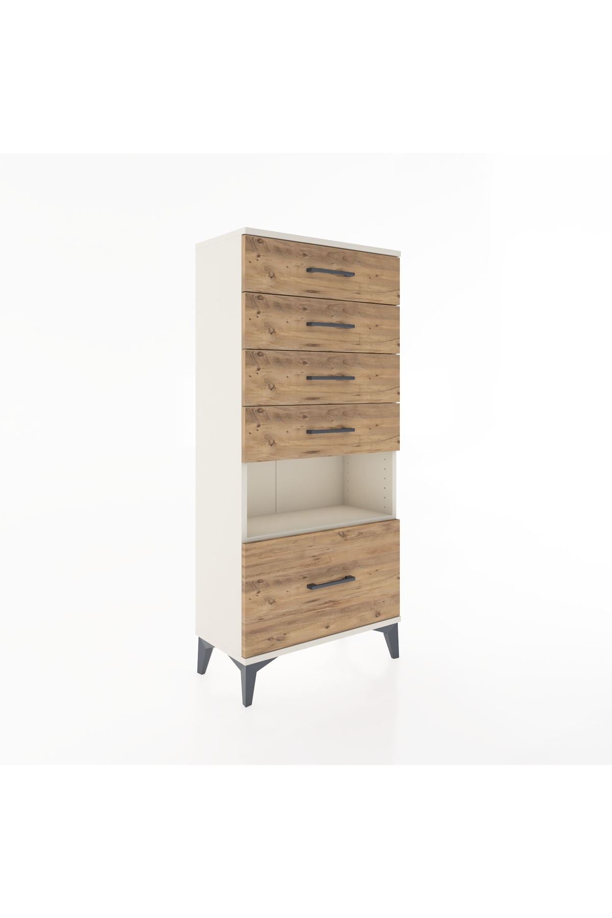 Hyperion Dolap Tek Raflı 5 Çekmeceli 60x44x134 - S50M011V3B