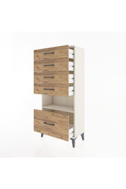 Hyperion Dolap Tek Raflı 5 Çekmeceli 60x44x134 - S50M011V3B