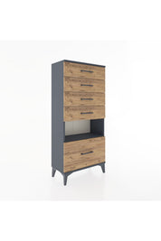 Hyperion Dolap Tek Raflı 5 Çekmeceli 60x44x134 - S50M011V6B