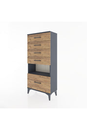 Hyperion Dolap Tek Raflı 5 Çekmeceli 60x44x134 - S50M011V6B